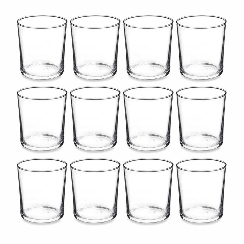 PMLAND Clear Glass Votive Candle Tealight Holders - Bulk Pack of 12 - Image 1